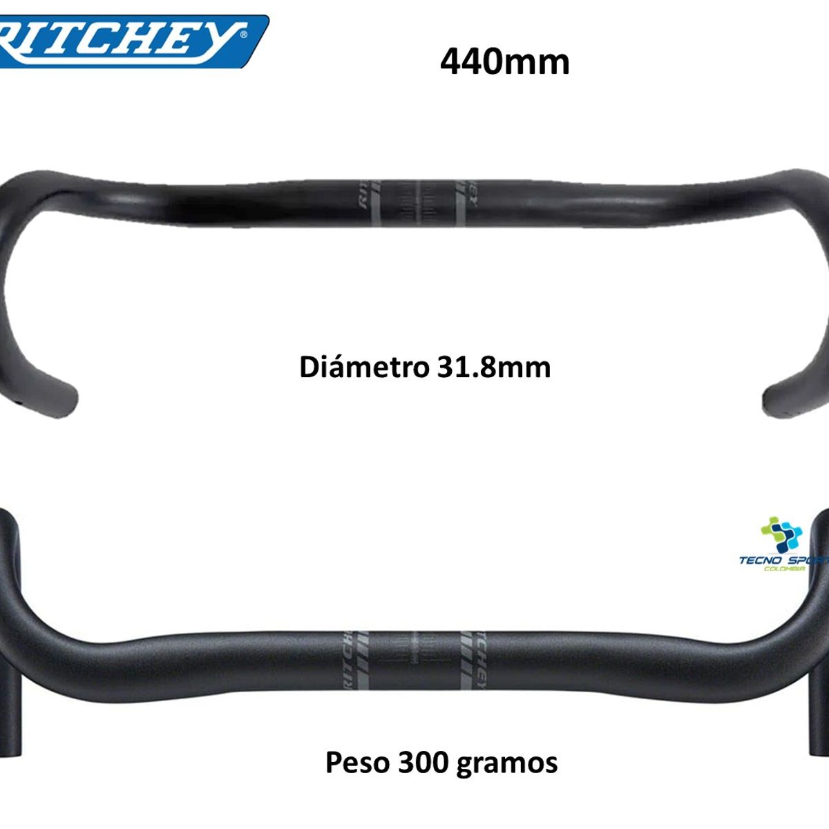 RITCHI - Manubrio Bicicleta Ritchey 440mm Comp Evo Max Ruta Aluminio