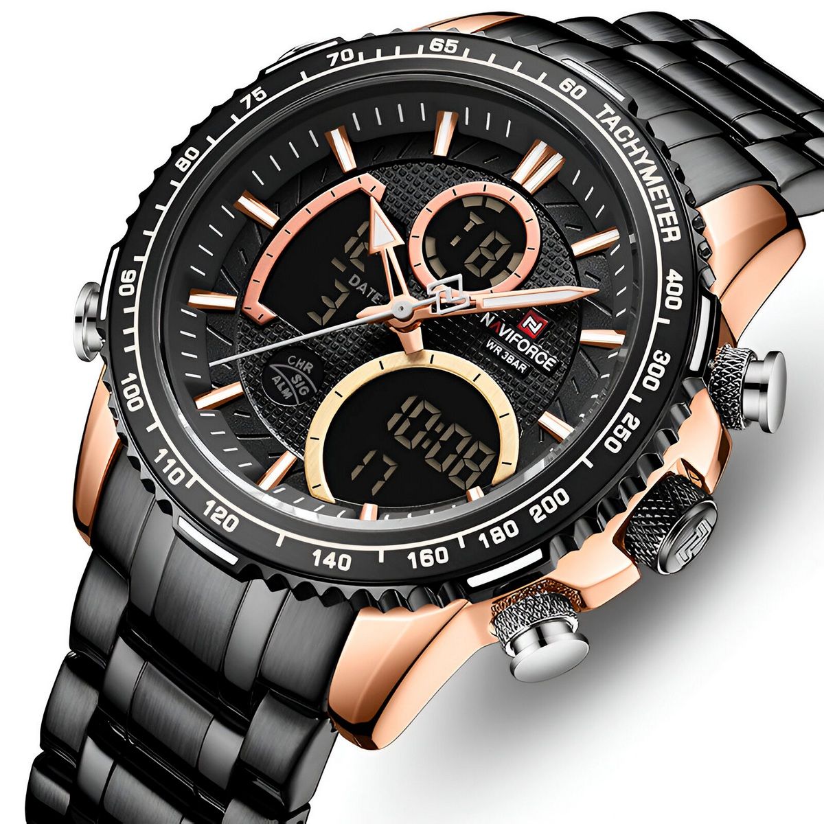 NAVIFORCE - Reloj Naviforce Casual Nf9182 Crono Hombre Acero+ Estuche