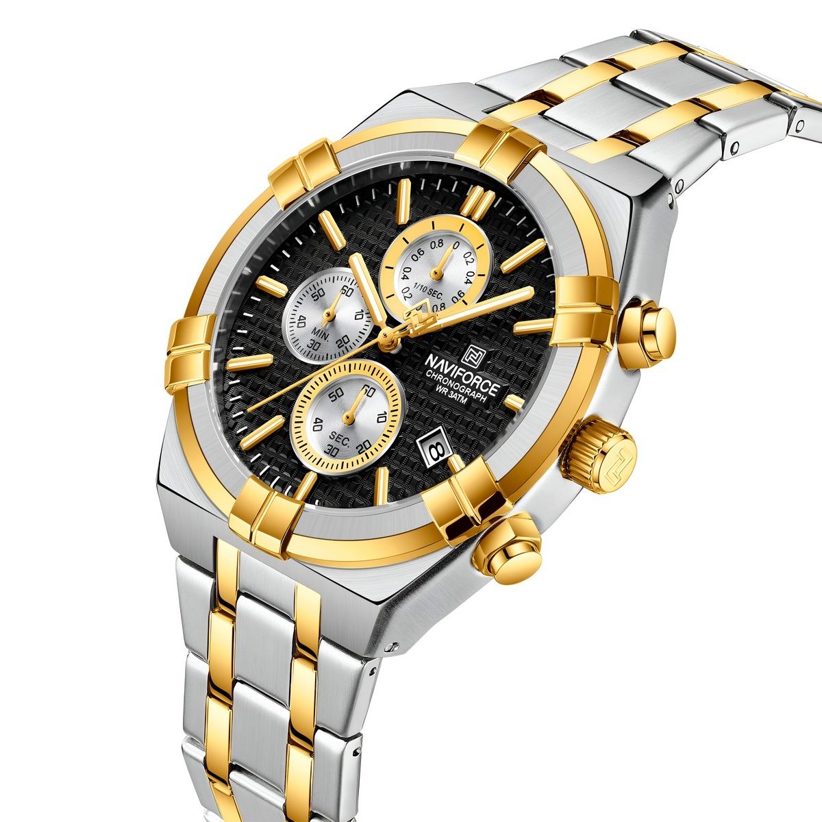 NAVIFORCE - Reloj Naviforce Casual Nf8042 Crono Hombre Acero + Estuche