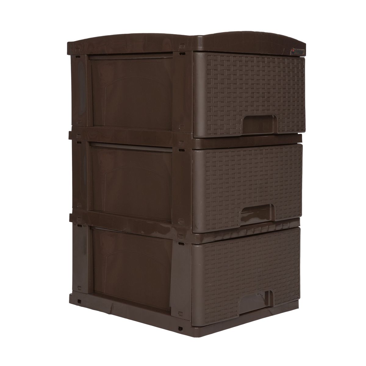 COLPLAST - Practimueble Apariencia Rattan 3 Gavetas Colplast Color Wengue