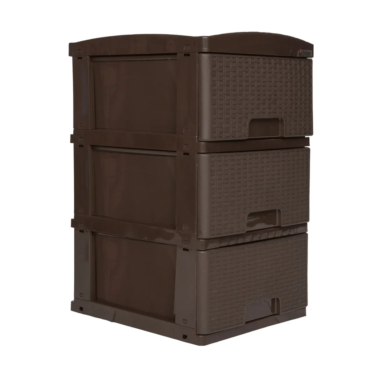 COLPLAST - Practimueble Apariencia Rattan 3 Gavetas Colplast Color Wengue