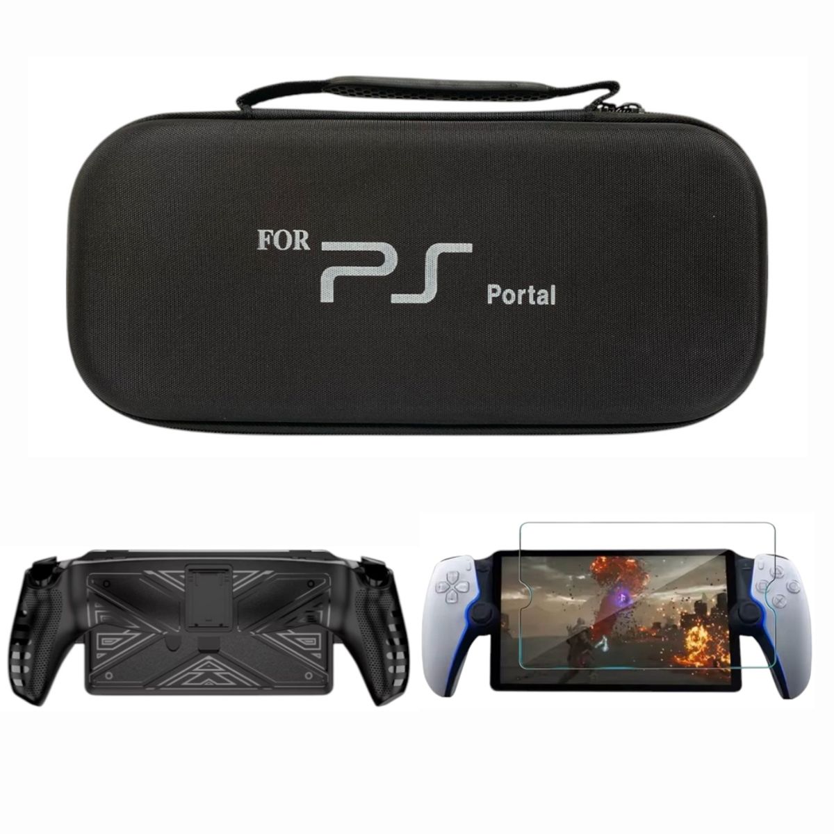 GENERICO - Estuche Negro + Acrilico + Vidrio Para Ps Portal