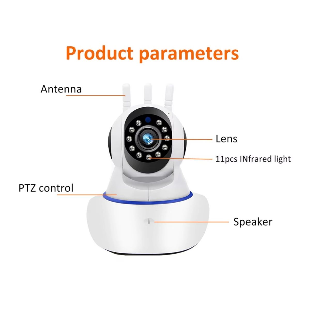 GENERICO - Cámara Seguridad Robótica 3 Antenas 360° Inalámbrica WiFi