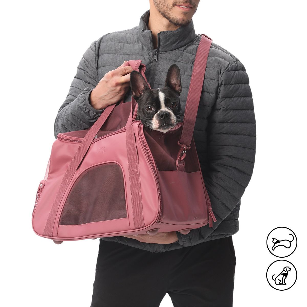 TOTTO - Tula Cargador Mascota Marley para Perro Rosado Totto