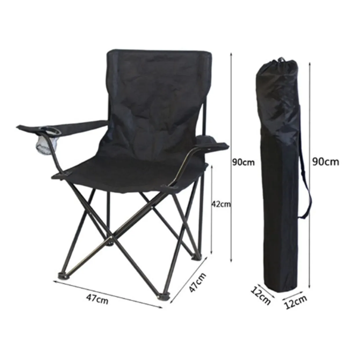 GENERICO - Silla Plegable Con Soporte Para Brazo Camping Parque