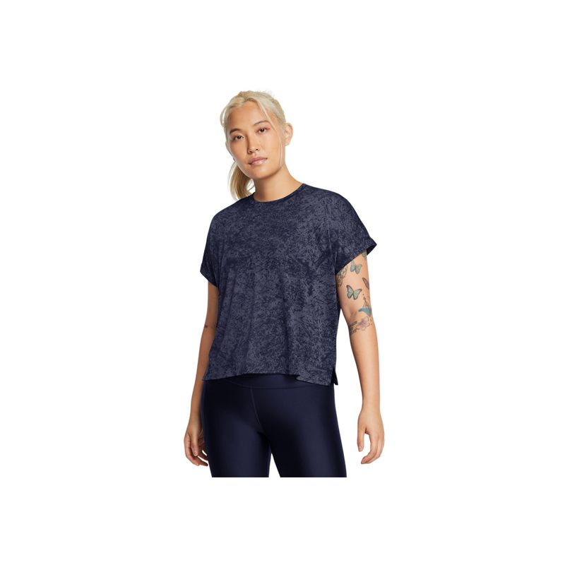 UNDER ARMOUR - Camiseta Mujer UNDER ARMOUR VNSH ENERG CROP PRNT Azul UNDER ARMOUR