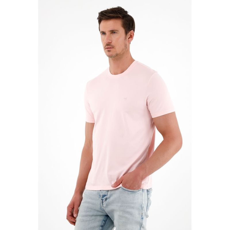 TENNIS - Camiseta rosada manga corta para hombre
