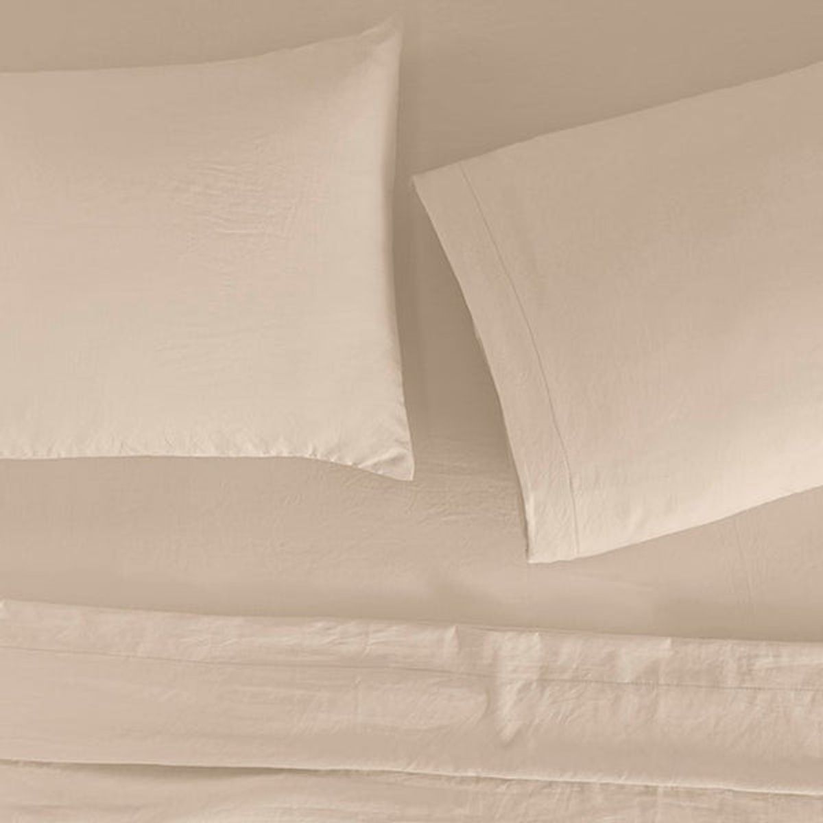 VIANNEY - Sábanas Viasoft Washed Ivory Queen Size Vianney