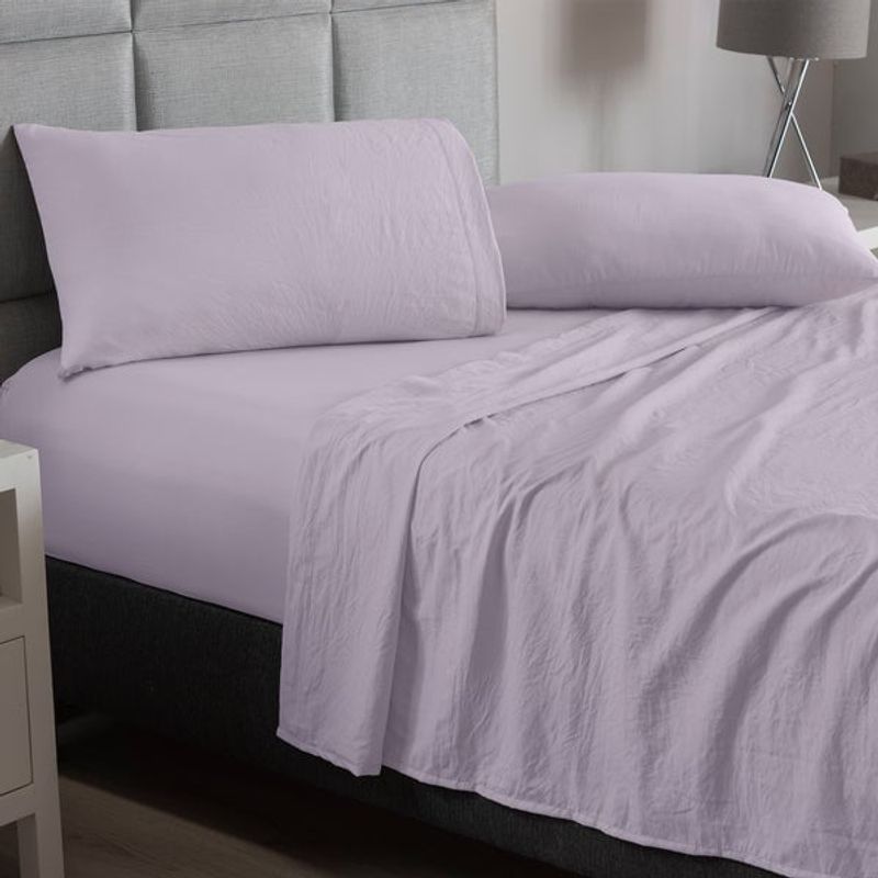 VIANNEY - Sábanas Viasoft Washed Lavanda Queen Size Vianney