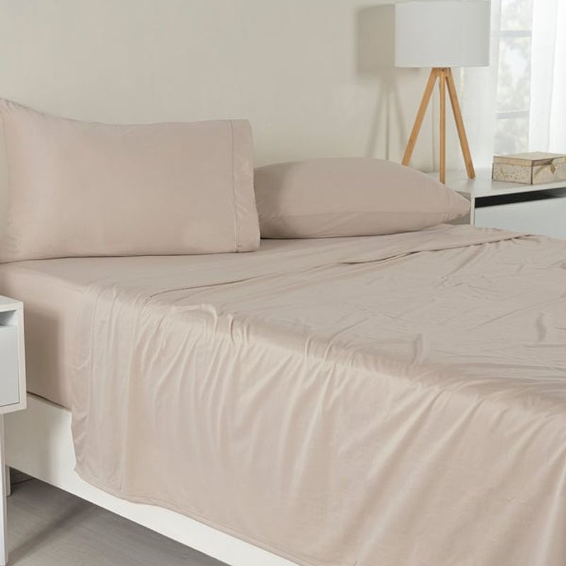 VIANNEY - Sábanas Jersey Soft Almond King Size Vianney