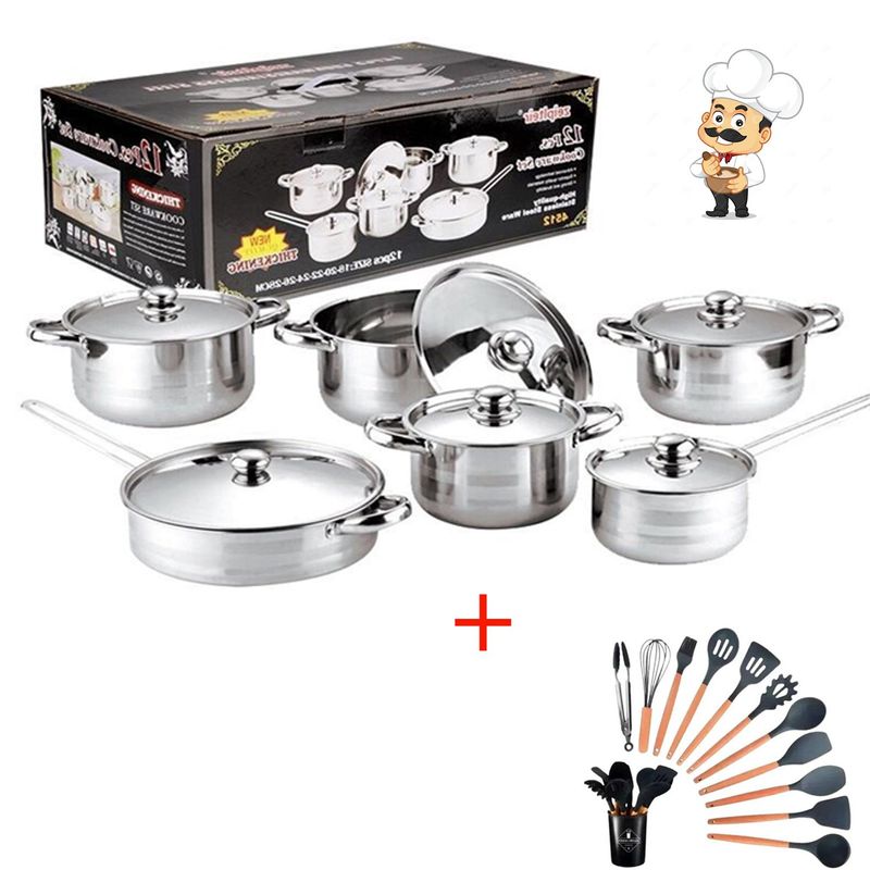 GENERICO - Set De Ollas 12 Piezas Mas Utensilios De Cosina