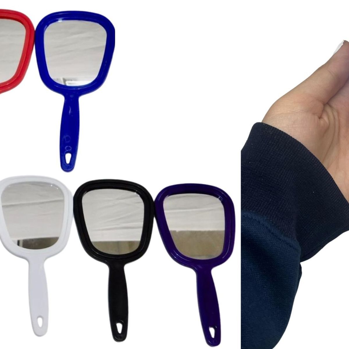 MAZUGI - Mini Espejo pequeño de mano portátil 15,5 cm colores variado