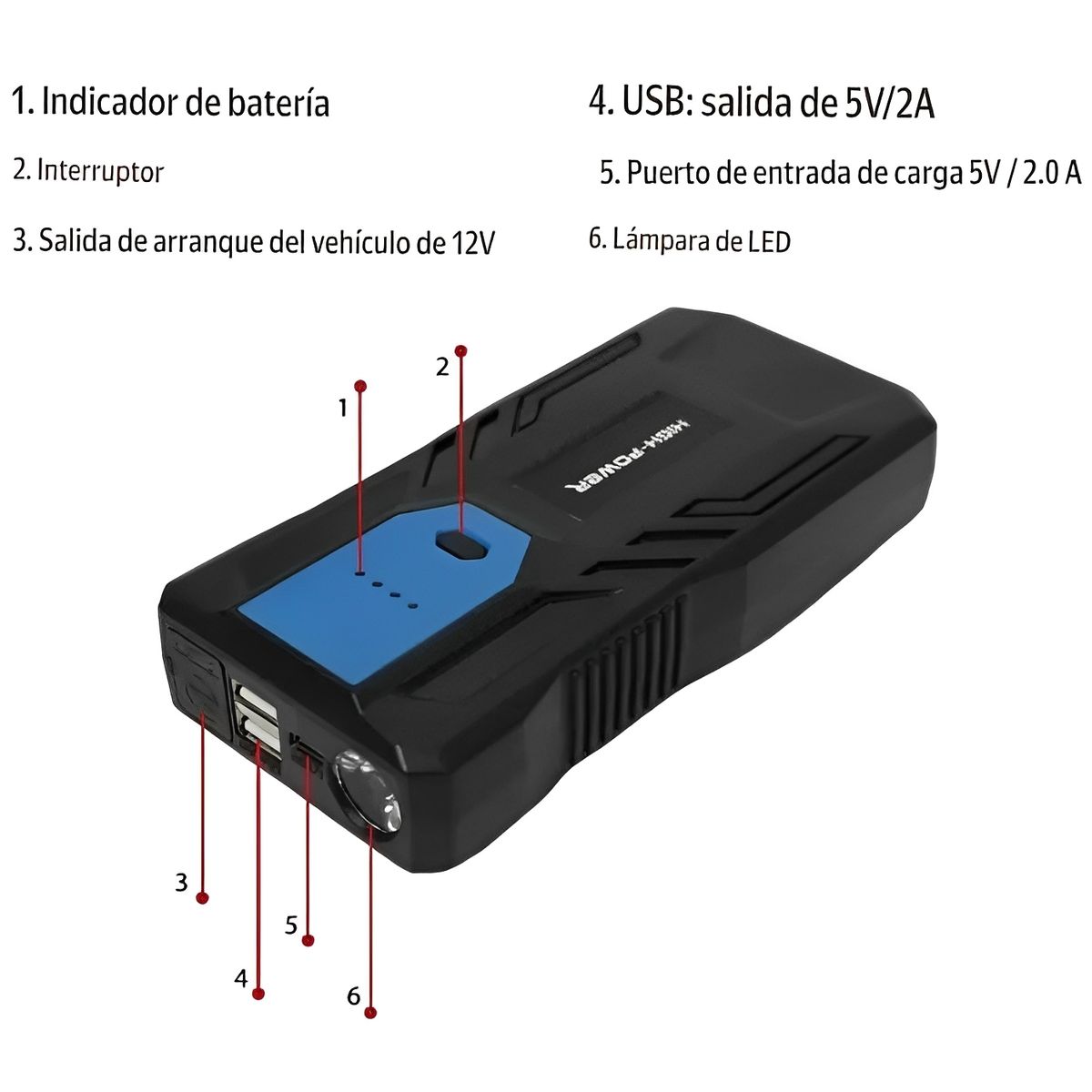 MILOPTS - Iniciador Arrancador De Baterias Pantalla Led Carro Moto 12v