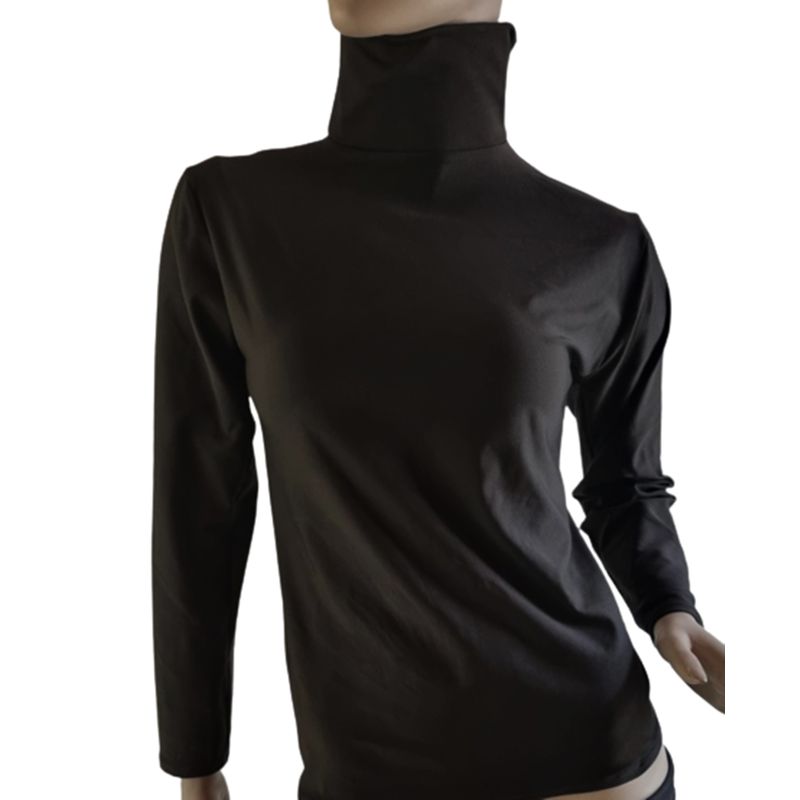 VIA7 - Blusa o buzo basico cuello alto tortuga manga larga