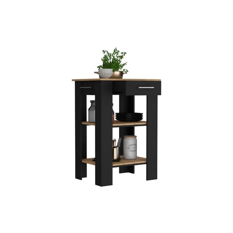 RTA DESIGN - Barra de Cocina Cala 23 Wengue y Macadamia con Amplia Superficie En La Mesa