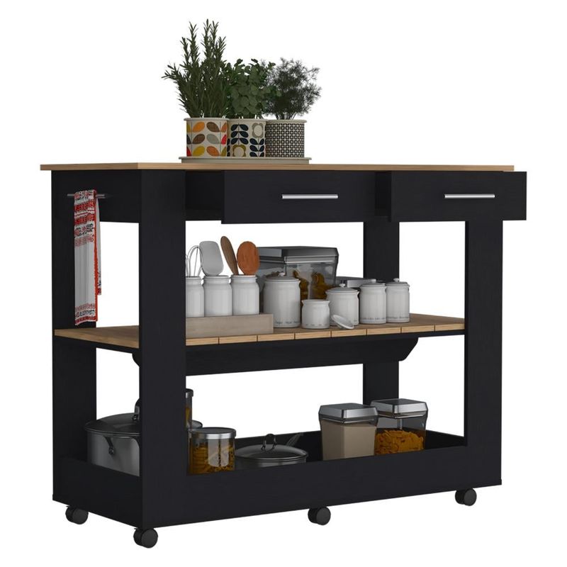 RTA DESIGN - Barra de Cocina Cala 46 Wengue y Macadamia con Amplia Superficie En La Mesa