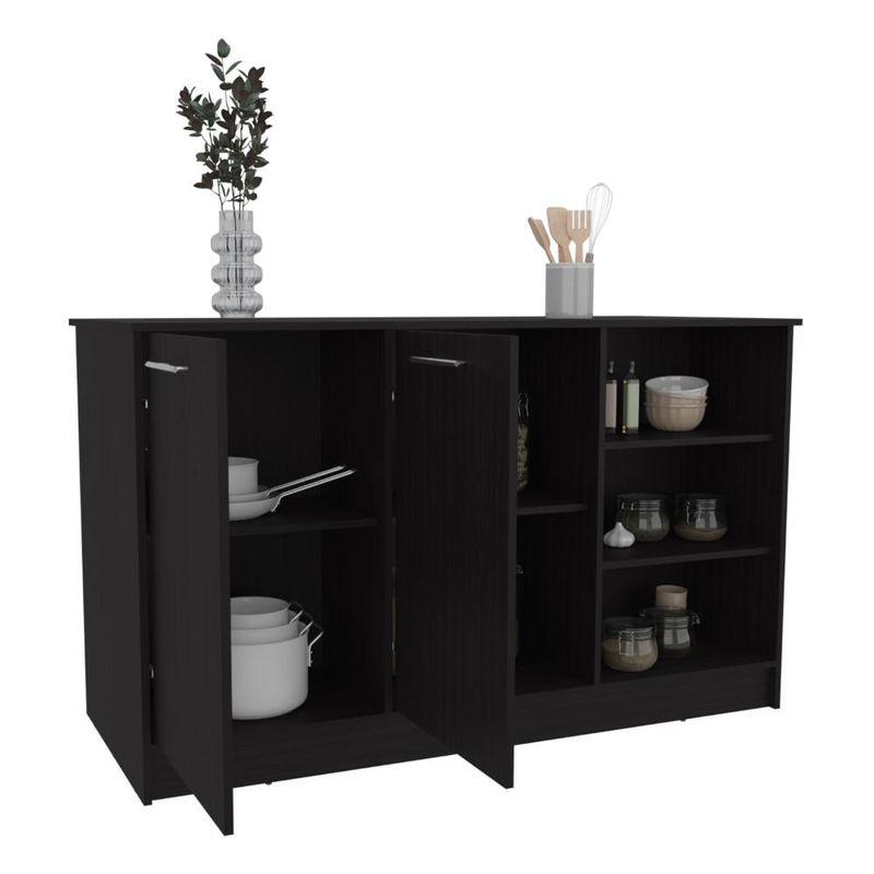 RTA DESIGN - Barra de Cocina Ginger Wengue contiene tres entrepaños para guardar objetos de cocina ZF