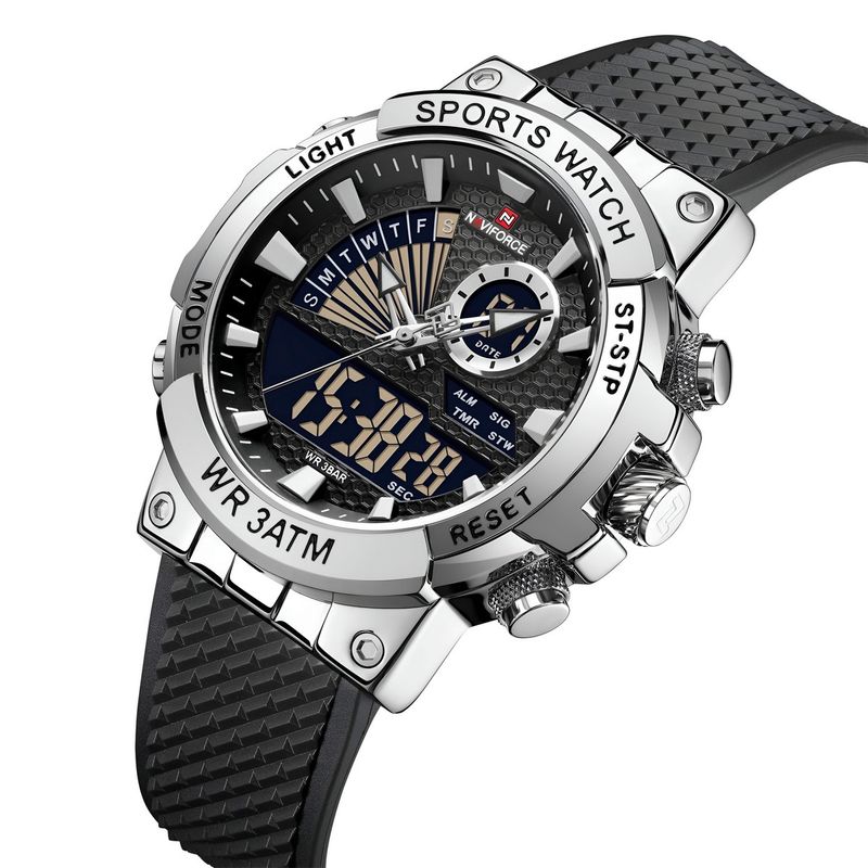 NAVIFORCE - Reloj Naviforce Casual Nf9219 Crono Hombre Goma + Estuche