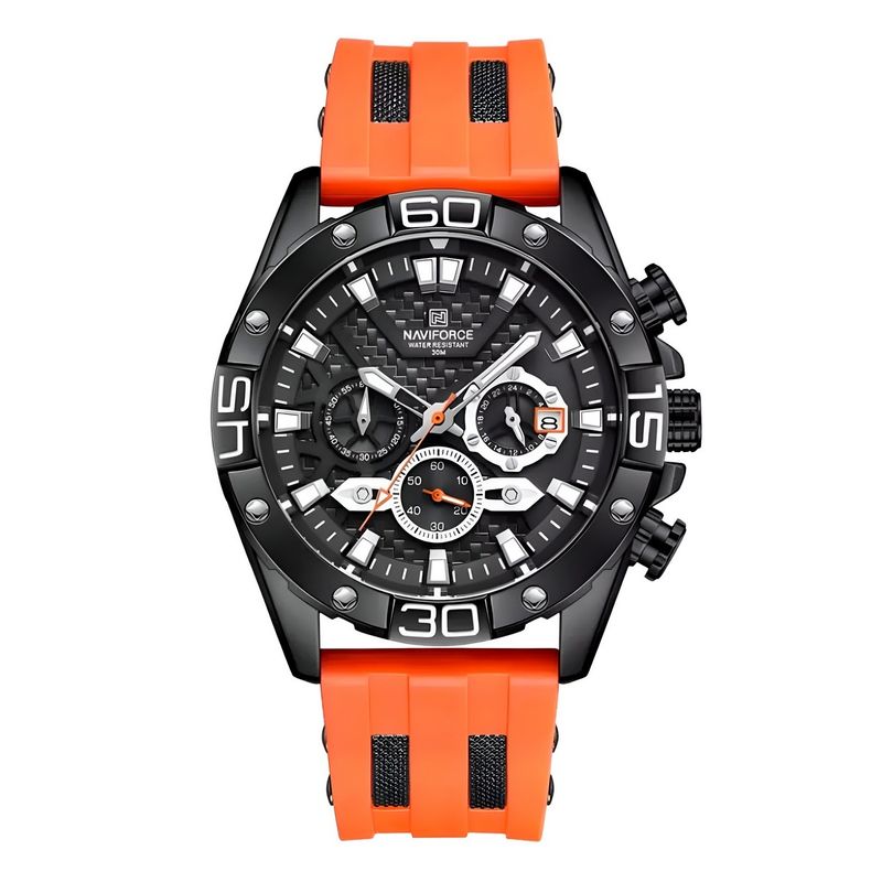NAVIFORCE - Reloj Naviforce Casual Nf8019 Crono Hombre Goma + Estuche