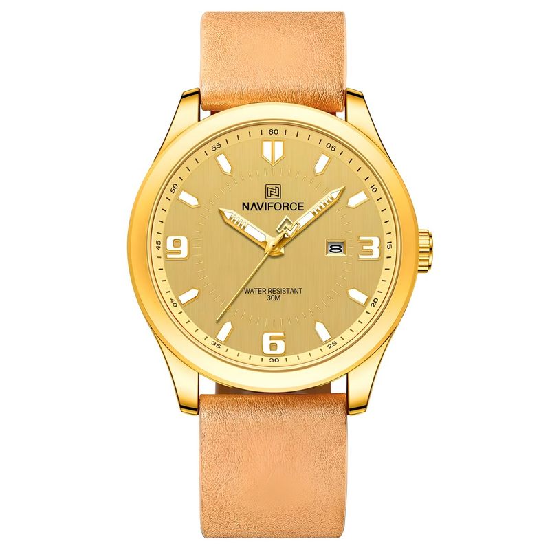 NAVIFORCE - Reloj Naviforce Casual Nf8024 Crono Hombre Cuero + Estuche
