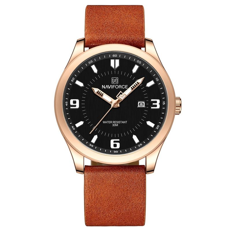 NAVIFORCE - Reloj Naviforce Casual Nf8024 Crono Hombre Cuero + Estuche