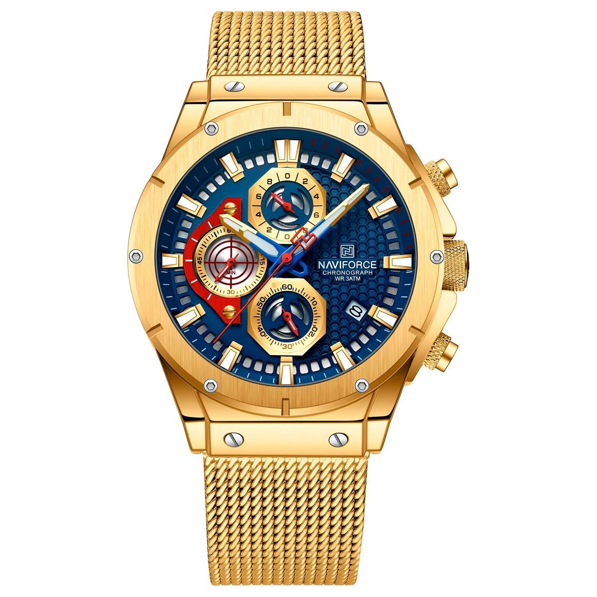 NAVIFORCE - Reloj Naviforce Casual Nf8027s Crono Hombre Acero + Estuche