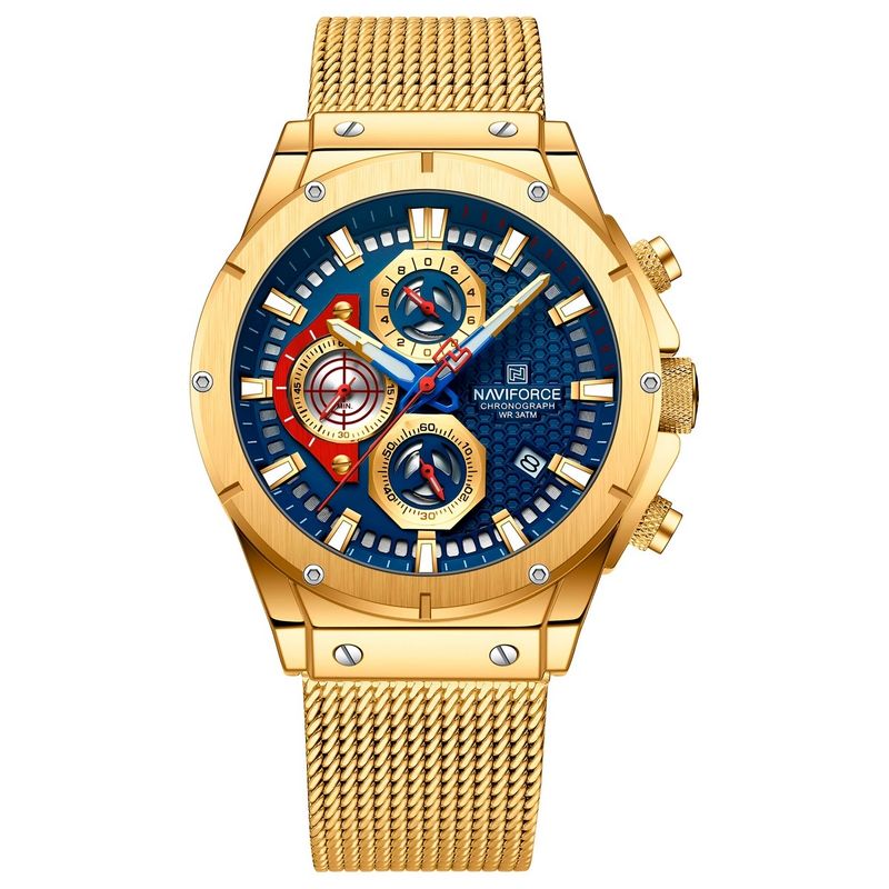 NAVIFORCE - Reloj Naviforce Casual Nf8027s Crono Hombre Acero + Estuche