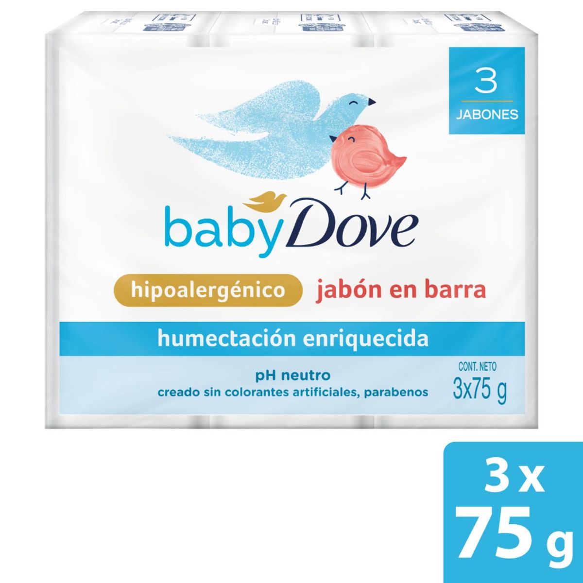 DOVE - Jabon en Barra Baby Dove Hidratacion Enriquecida Tripack 75g