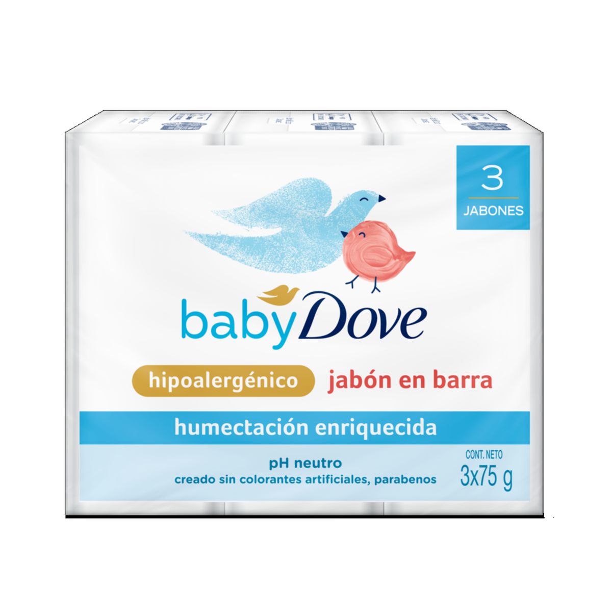 DOVE - Jabon en Barra Baby Dove Hidratacion Enriquecida Tripack 75g