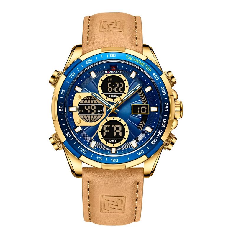 NAVIFORCE - Reloj Naviforce Casual Nf9197l Crono Hombre Cuero + Estuche