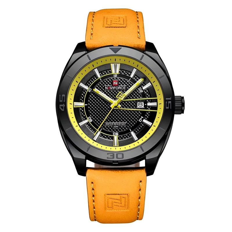 NAVIFORCE - Reloj Naviforce Casual Nf9209 Crono Hombre Cuero + Estuche