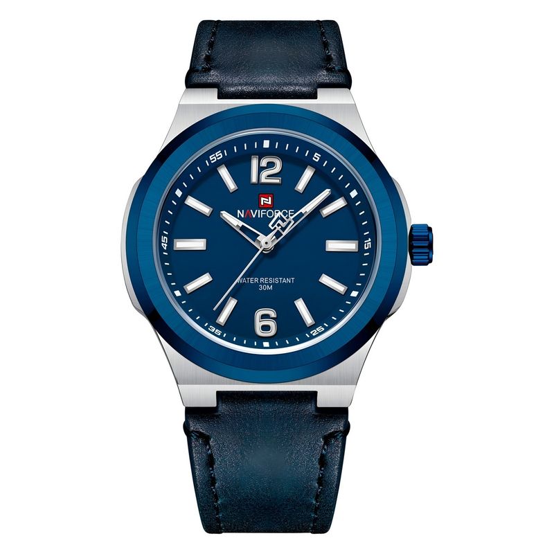 NAVIFORCE - Reloj Naviforce Casual Nf9233 Crono Hombre Cuero + Estuche