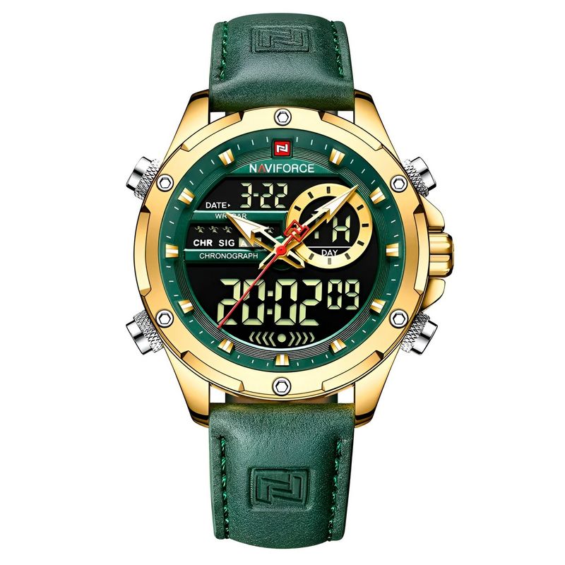NAVIFORCE - Reloj Naviforce Casual Nf9208 Crono Hombre Cuero + Estuche