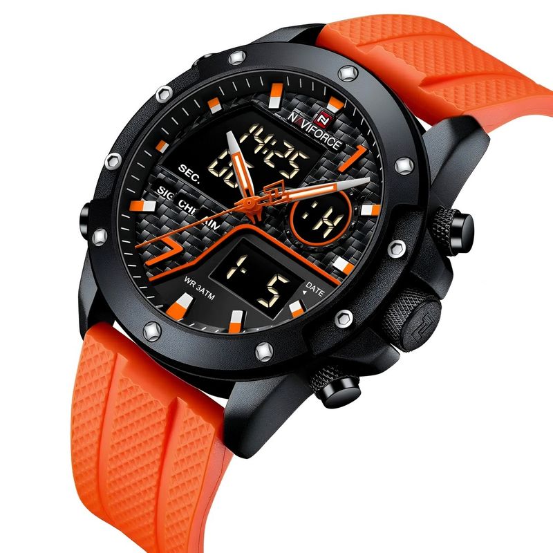 NAVIFORCE - Reloj Naviforce Casual Nf9221 Crono Hombre Goma + Estuche
