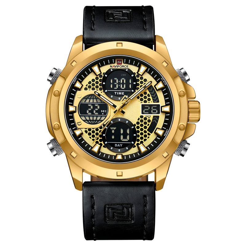 NAVIFORCE - Reloj Naviforce Casual Nf9225 Crono Hombre Cuero + Estuche