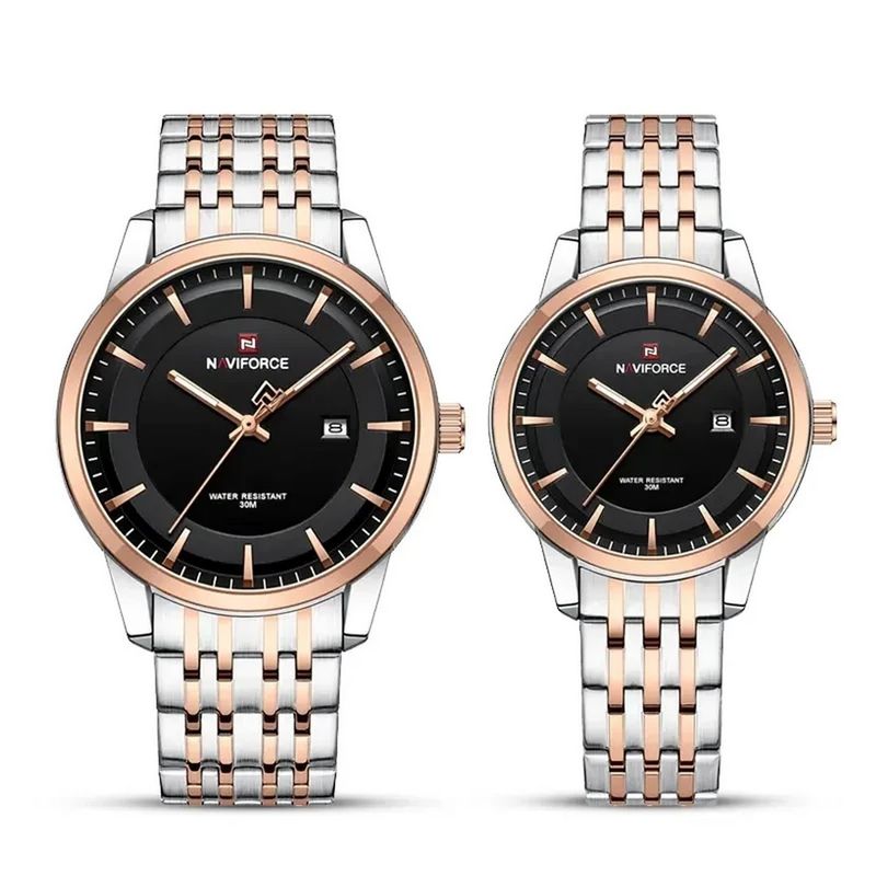 NAVIFORCE - Reloj Naviforce Pareja Nf9228m Crono Love Acero + Estuche