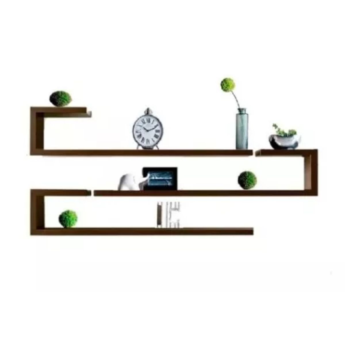 GENERICO - Set 3 Repisas Flotantes Decoracion Minimalista 10 Cm Fondo, Wengue