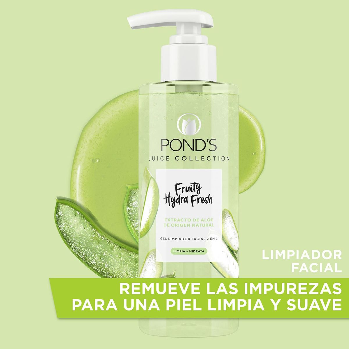 PONDS - Limpiador facial Fruity Hydra Fresh Aloe - Ponds 200ml.