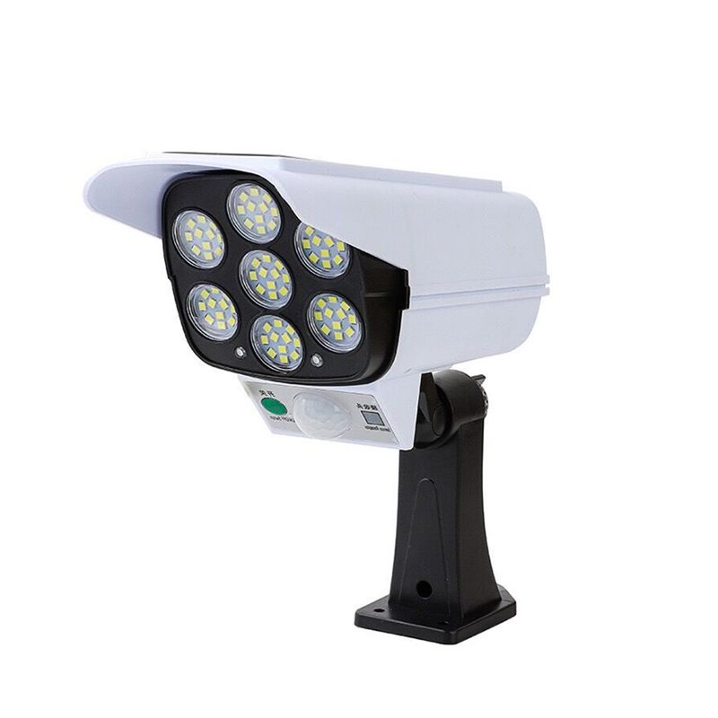 GENERICO - Cámara de Seguridad Falsa Solar con 77 LEDs y Luz Disuasoria