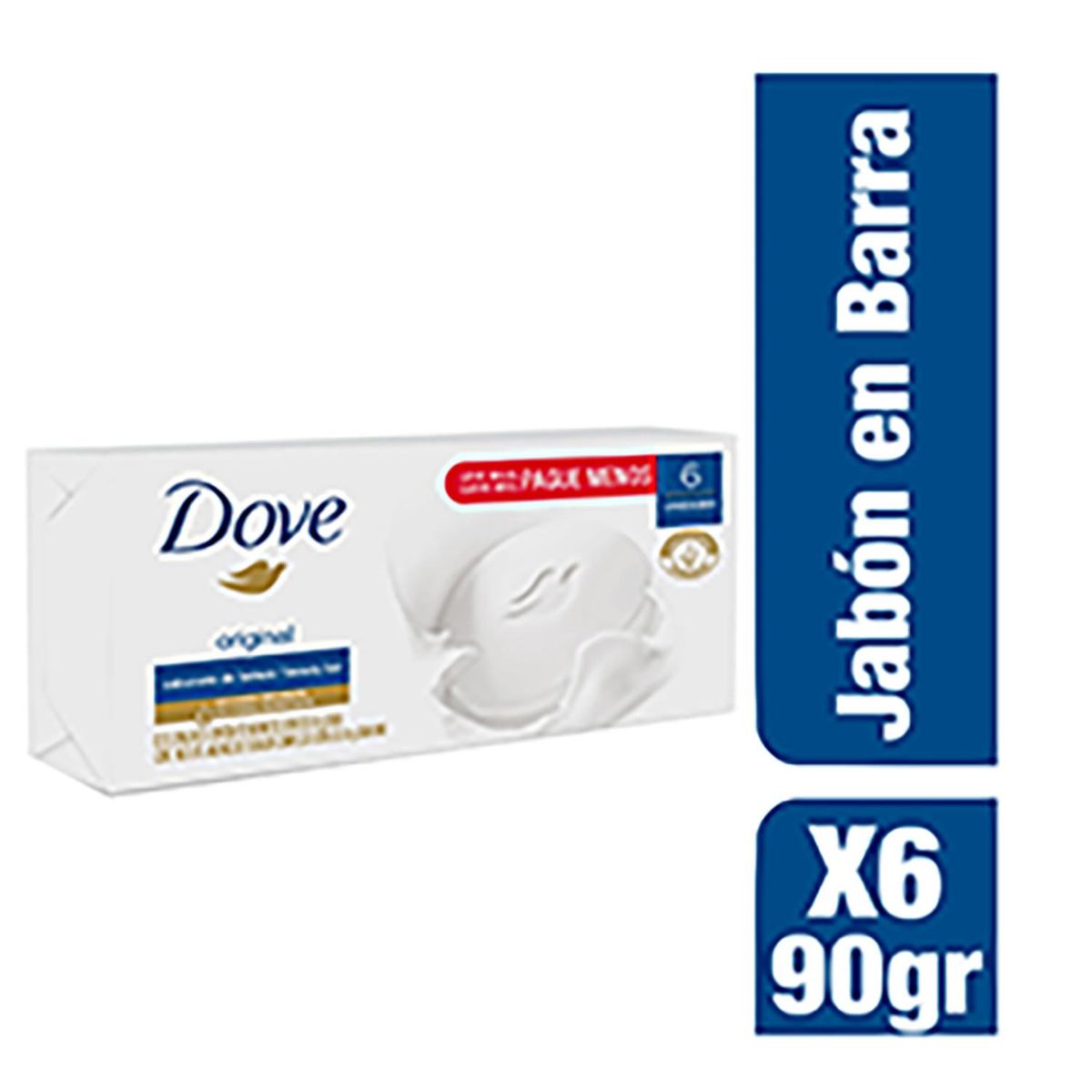 DOVE - Jabón Barra Dove original 6 Unidades 90G