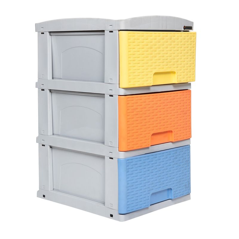 COLPLAST - Practimueble Apariencia Rattan 3 Gavetas Colplast Color Pastel