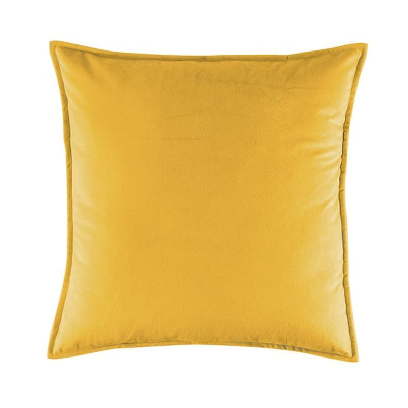 VIANNEY - Funda De Cojín Velvet Mostaza Cuadrado Vianney
