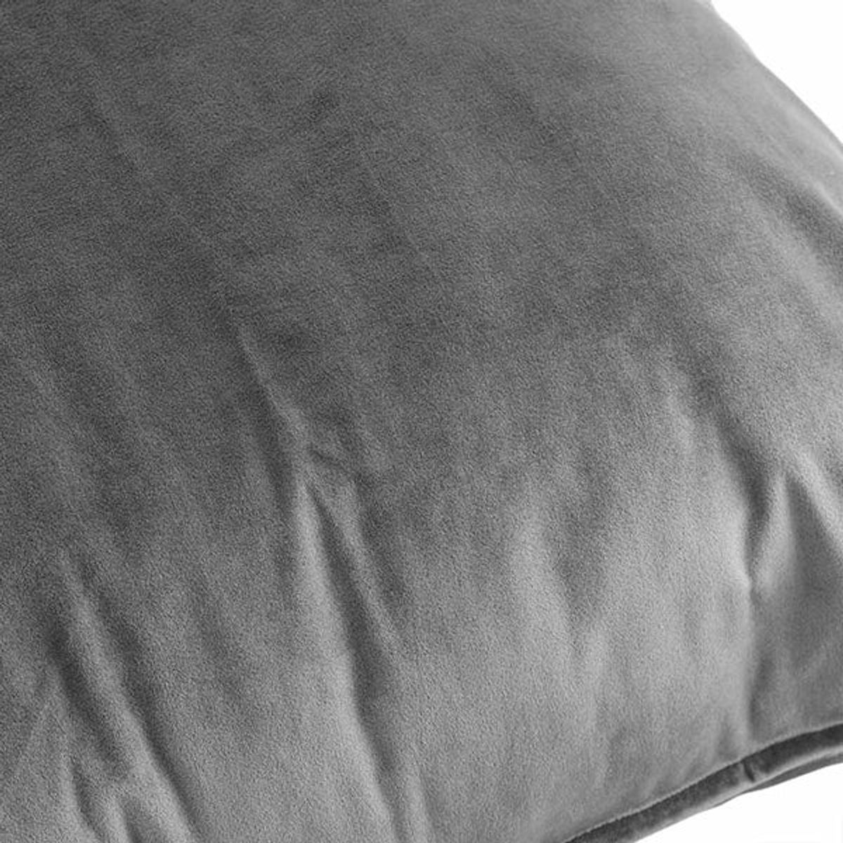 VIANNEY - Funda De Cojín Velvet Gris Cuadrado Vianney