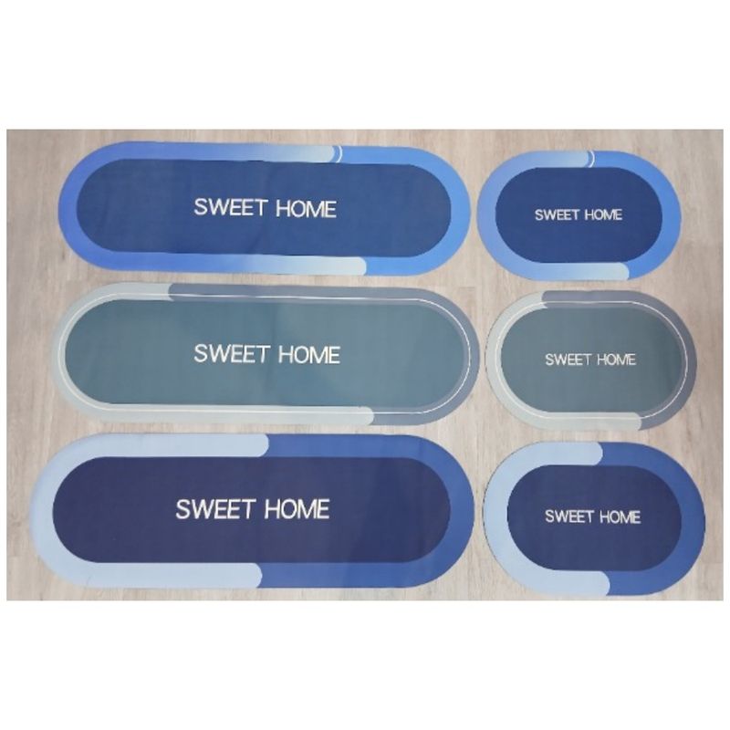 GENERICO - Tapete Ovalado Set x2 Antideslizante Absorbente Cocina Y Baño