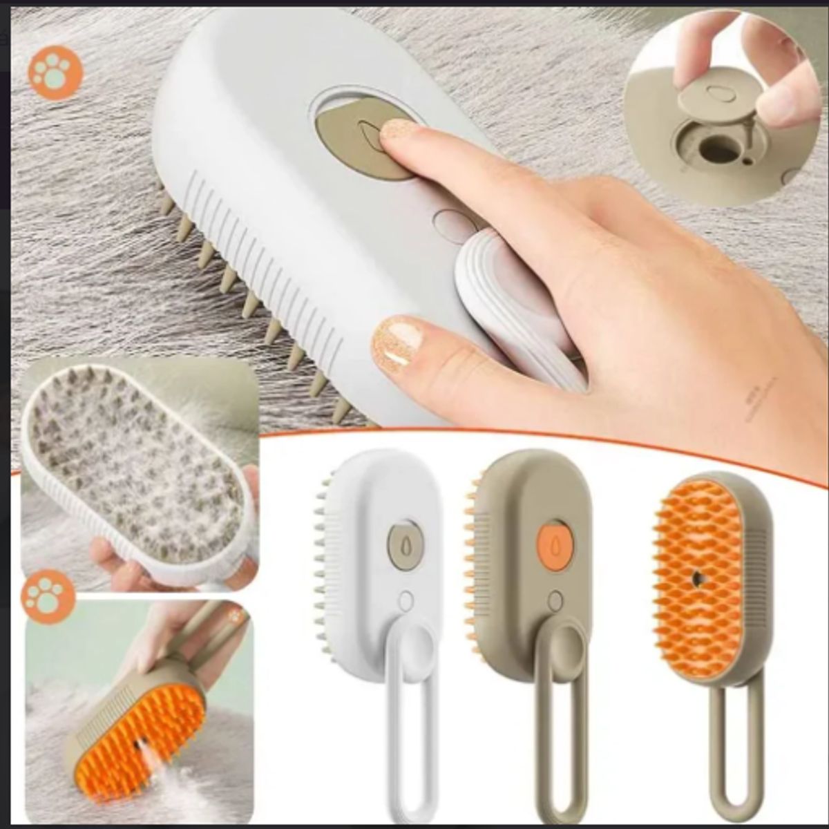 GENERICO - cepillo a vapor con mango para mascotas perro y gato