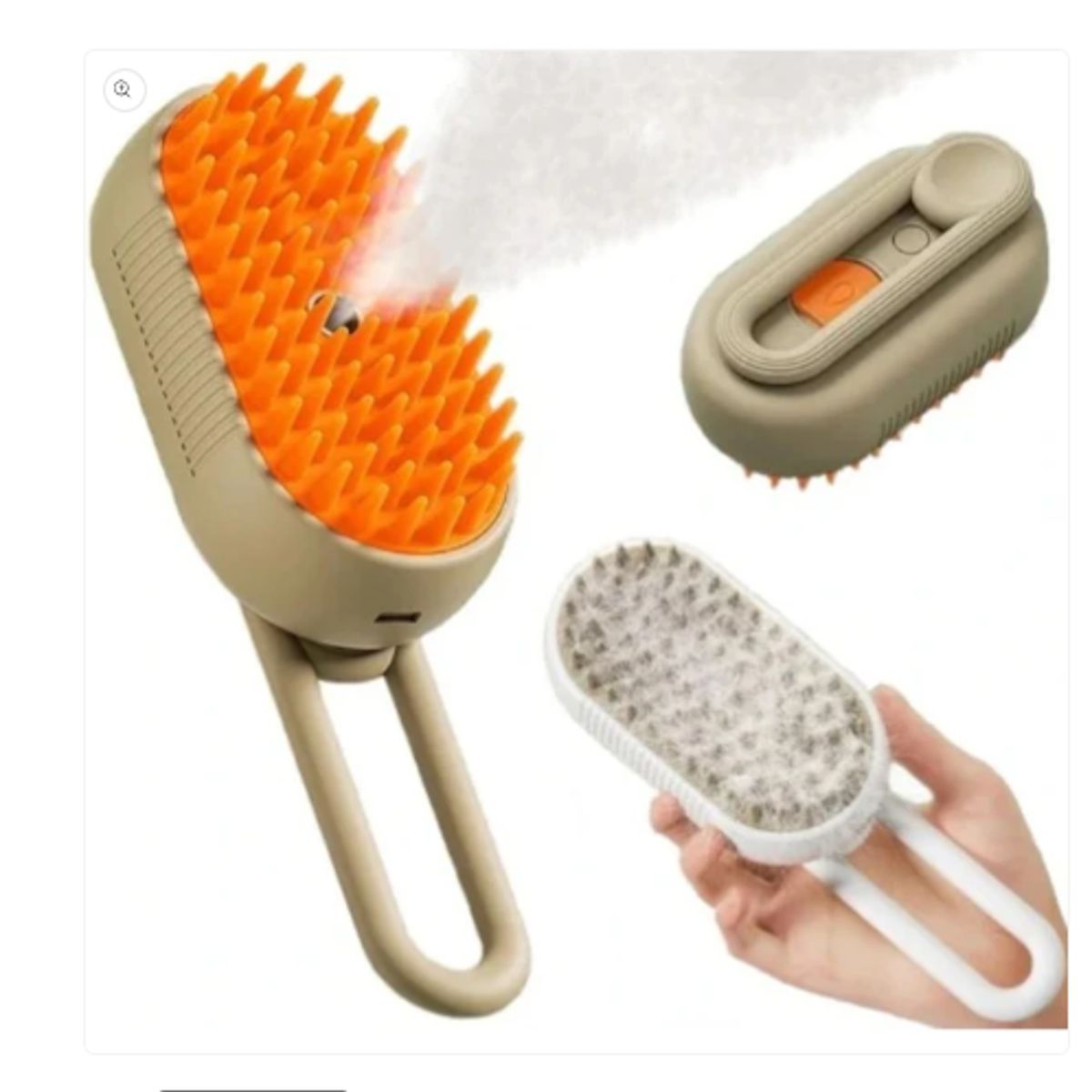 GENERICO - cepillo a vapor con mango para mascotas perro y gato