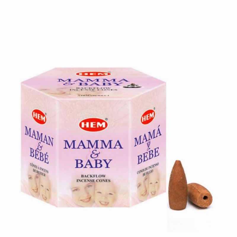 DAYOSHOP - Incienso Hem Cono De Reflujo Aroma Bebe Backflow X 40 Unid