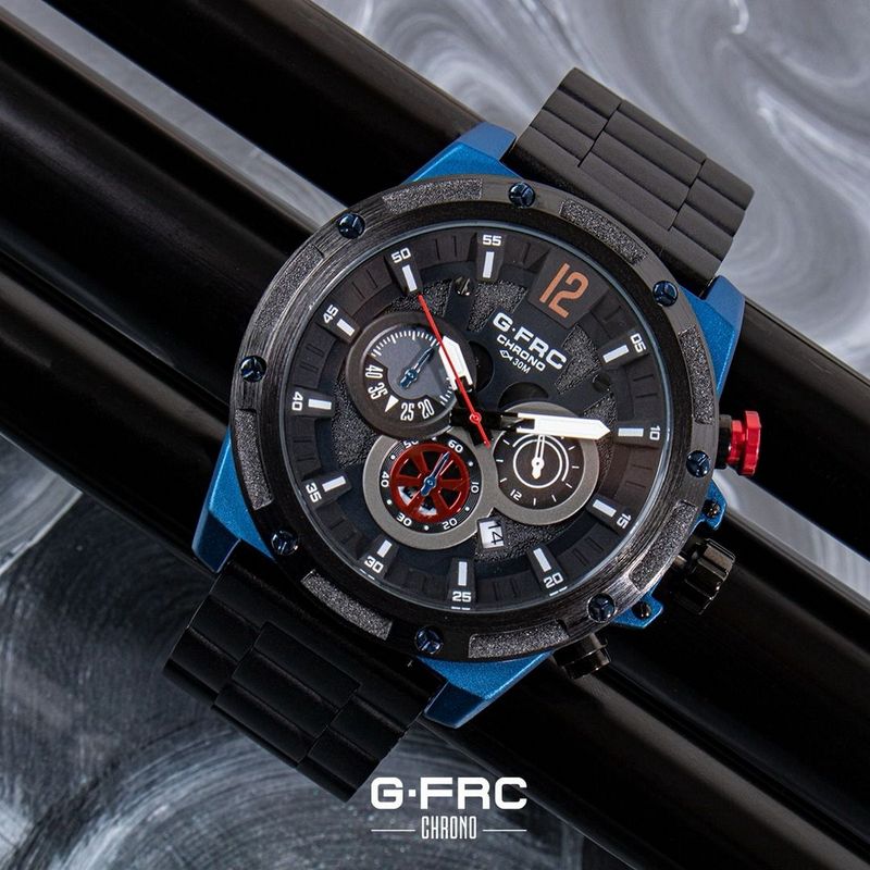 GFORCE - Reloj G-force H3907g Cronografo Funcional Acero + Estuche