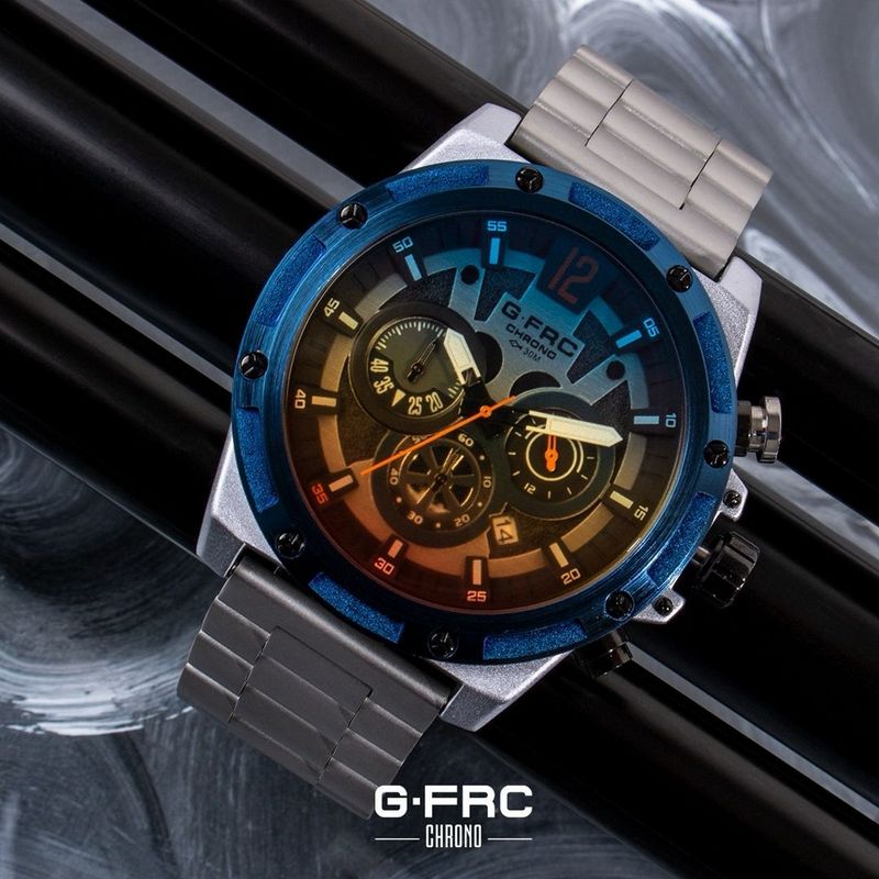 GFORCE - Reloj G-force H3907g Cronografo Funcional Acero + Estuche