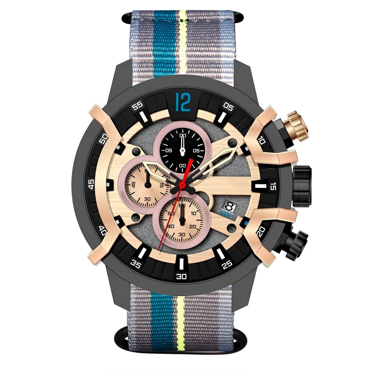 GFORCE - Reloj G-force H4051g Cronografo Funcional Cuero + Estuche
